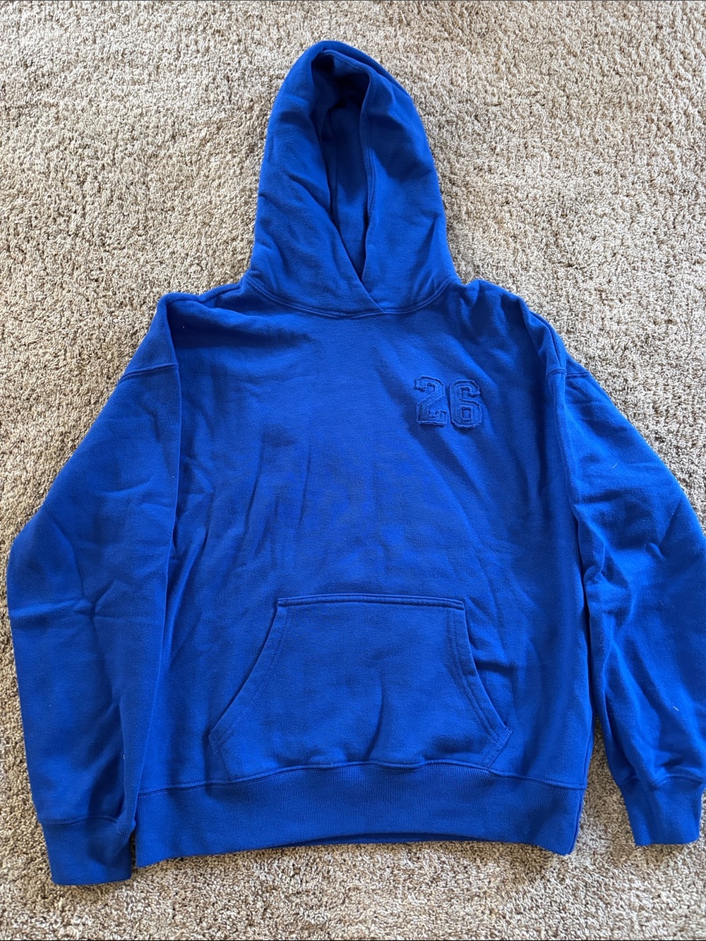 Royal Blue Hooded Sweatshirt - Casual Pullover Hoodie